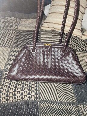 Woven Shoulder Bag in Dark Brown For Fraction of the price  Of Similar Bags